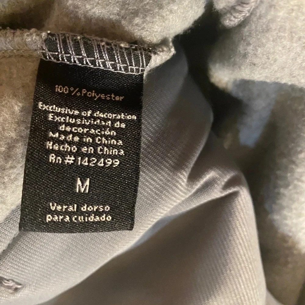 The North Face Gray Fleece Full Zip Jacket Mens Medium Gray Two Tone